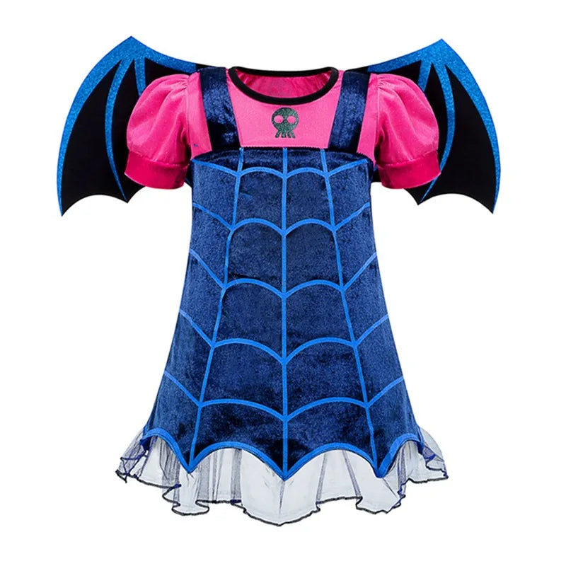 Halloween Girls Ghost Bride Mesh Vampire Costume Girls Princess Dress Performance Costume Black Evening Clothes
