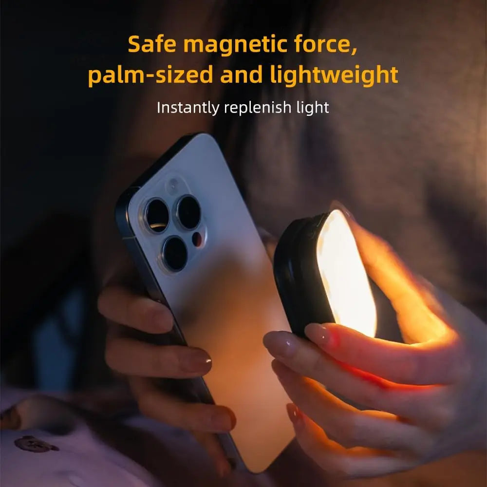 Mini Magnetic Selfie Light – 3 Modes, Adjustable Brightness