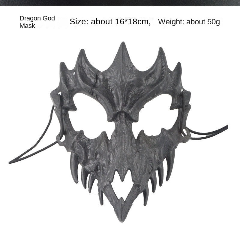 Halloween Mask Half-face Mask Cos Dragon God Fierce Tiger Night Fork Tengu Man Wolf Mask Performance Skull Masks