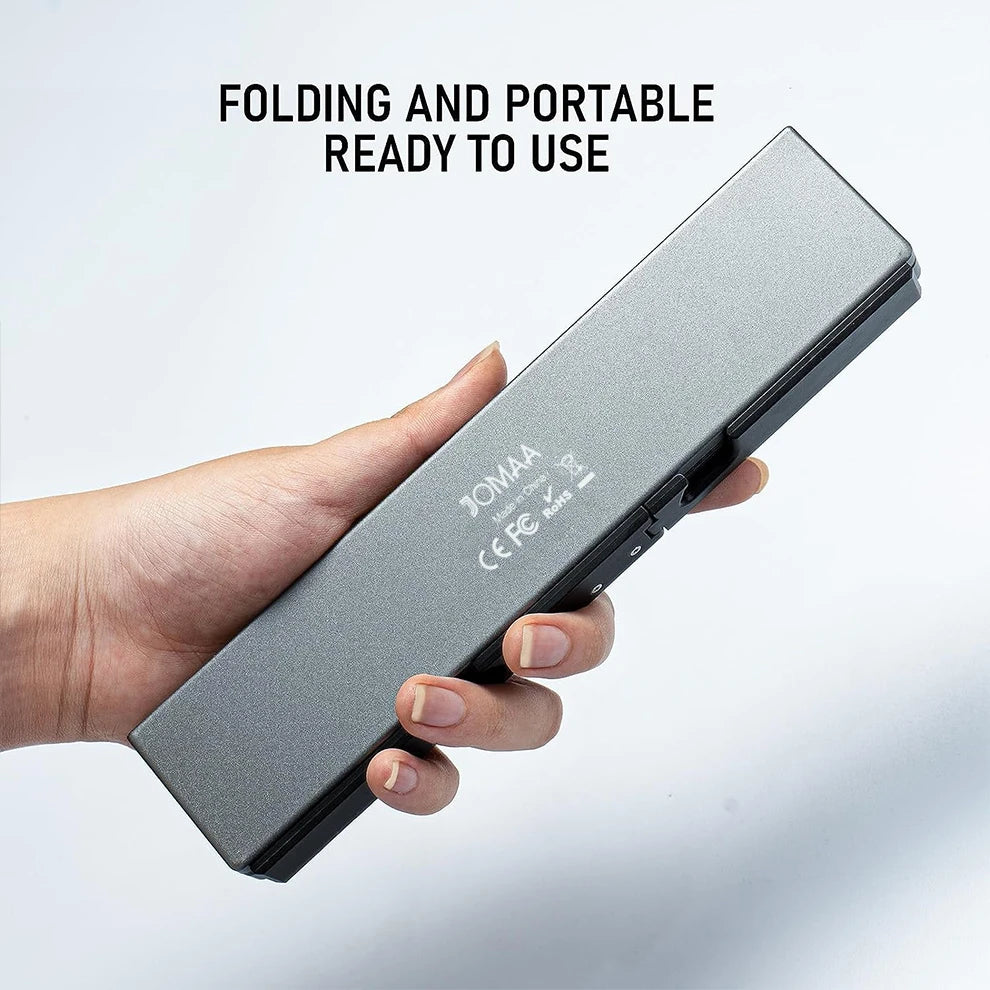 Jomaa Portable Folding Bluetooth Keyboard – Rechargeable, Mini, for Laptop/iPad/Phone