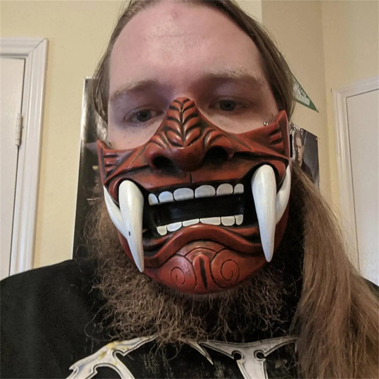 Halloween Japanese Samurai Ghost Devil Mask Halloween Devil Warrior Role Playing Horror Devil Warrior Prajna Killer Thick Mask