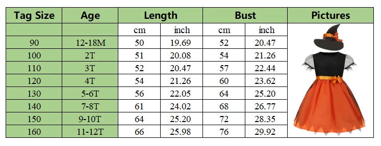 2025 Children's Pumpkin Costume Role Playing Girls Dress Carnival Party Halloween Cosplay Performance Kid Outfit