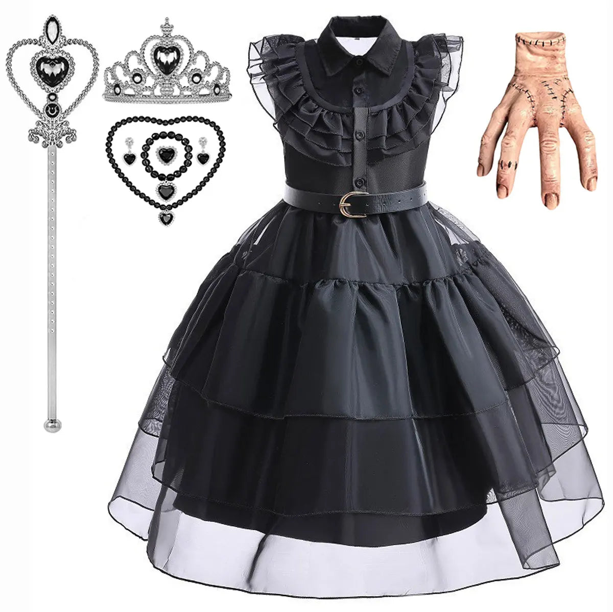 2025 Wednesday Hot Black Short Costume New Vestidos For Kids Cosplay Carnival Easter Halloween Party Costumes for 3-10 Years