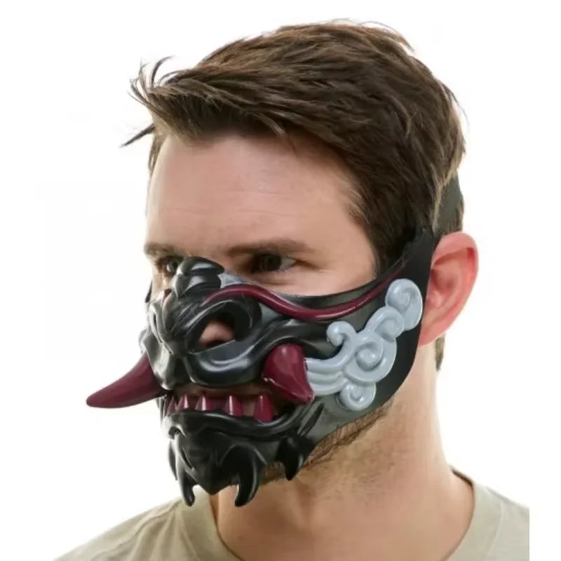 Halloween Japanese Samurai Ghost Devil Mask Halloween Devil Warrior Role Playing Horror Devil Warrior Prajna Killer Thick Mask