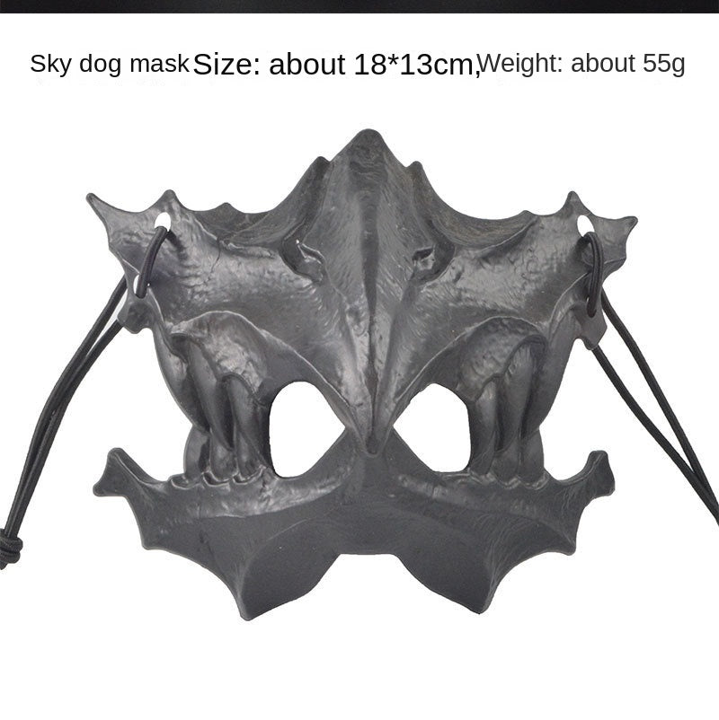 Halloween Mask Half-face Mask Cos Dragon God Fierce Tiger Night Fork Tengu Man Wolf Mask Performance Skull Masks