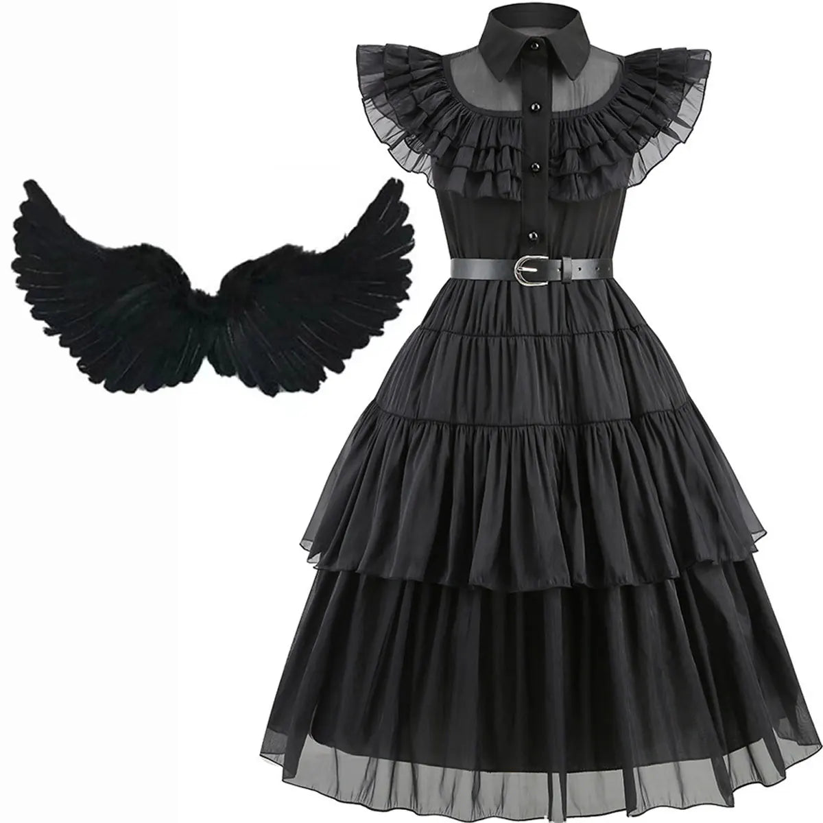 2025 Wednesday Hot Black Short Costume New Vestidos For Kids Cosplay Carnival Easter Halloween Party Costumes for 3-10 Years