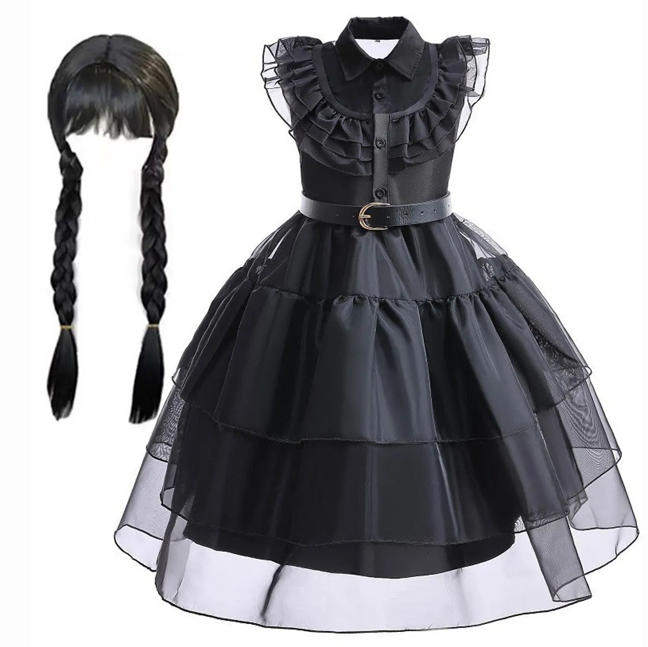 2025 Wednesday Hot Black Short Costume New Vestidos For Kids Cosplay Carnival Easter Halloween Party Costumes for 3-10 Years