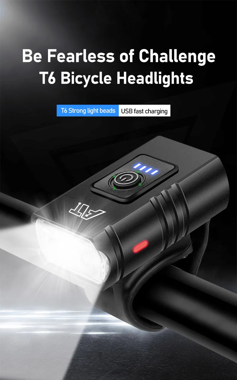 LED Bicycle Headlight – Type-C Rechargeable, Easy Install