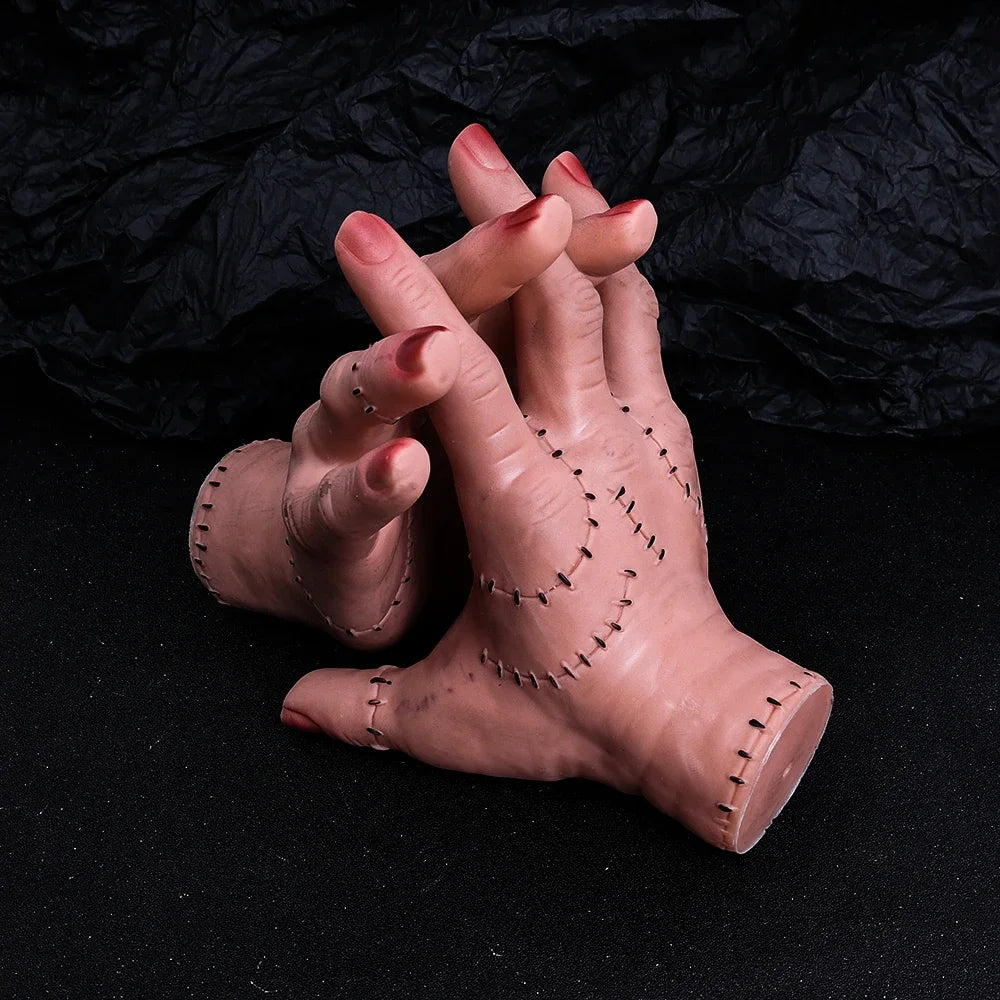 Wednesday Addams Pvc Thing Hand Cosplay Addams Family Figurine Home Decoration Desktop Crafts Halloween Party Costume Props