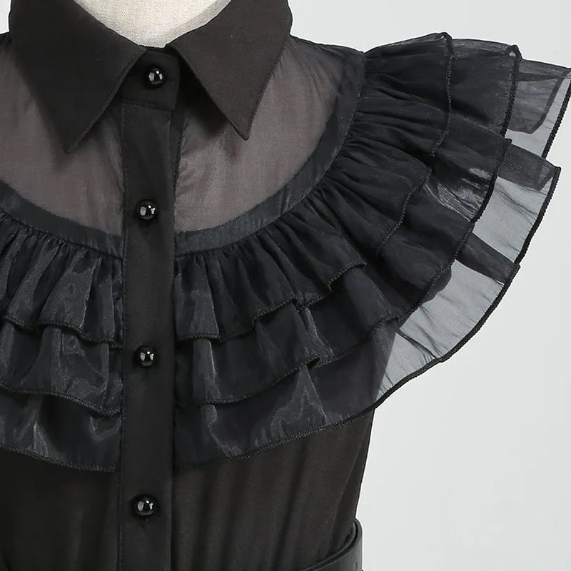 2025 Wednesday Hot Black Short Costume New Vestidos For Kids Cosplay Carnival Easter Halloween Party Costumes for 3-10 Years