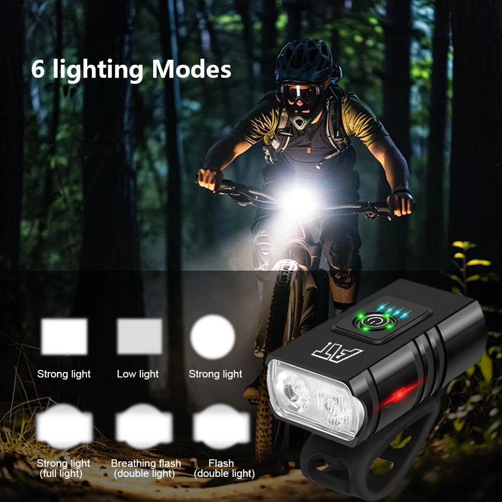 LED Bicycle Headlight – Type-C Rechargeable, Easy Install