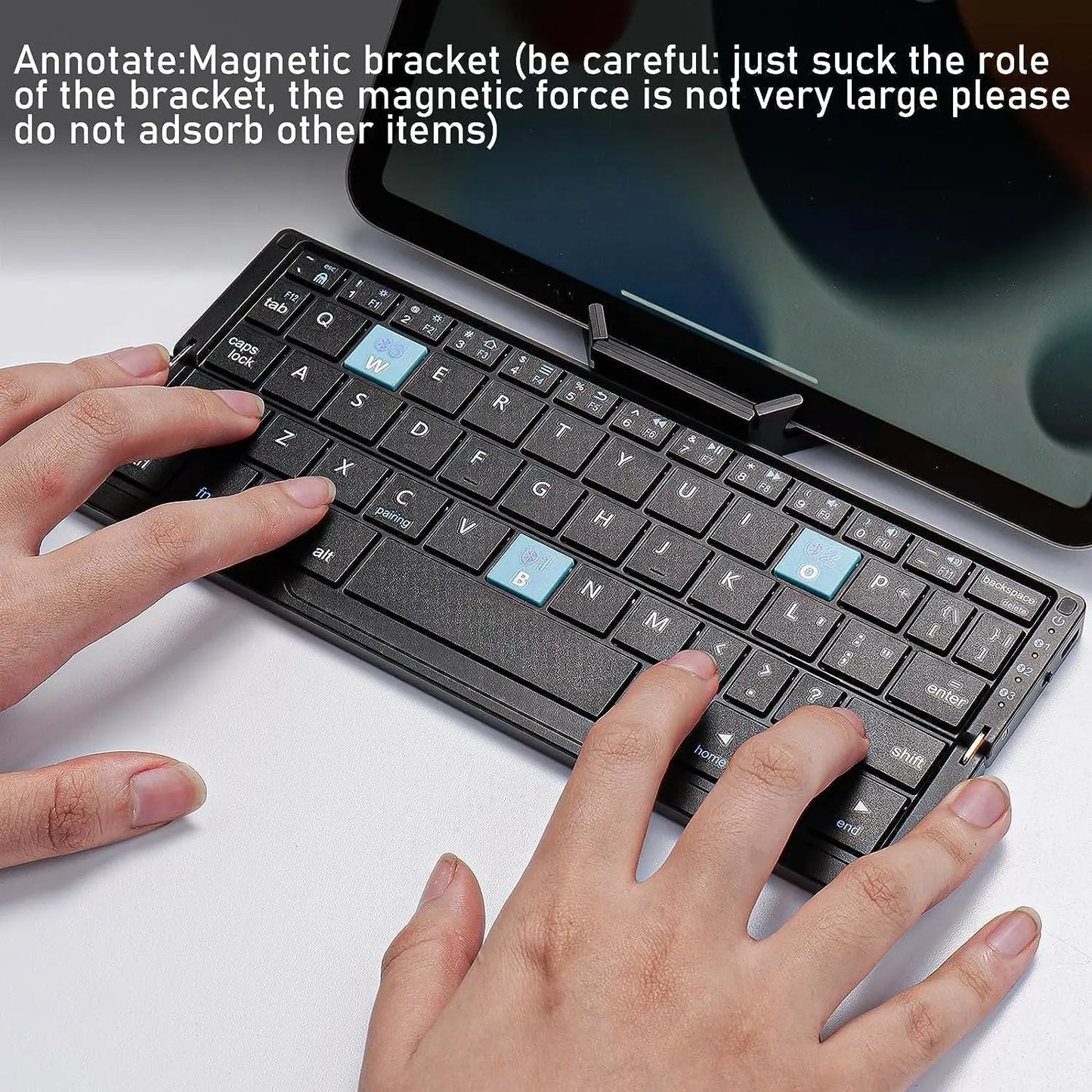 Jomaa Portable Folding Bluetooth Keyboard – Rechargeable, Mini, for Laptop/iPad/Phone