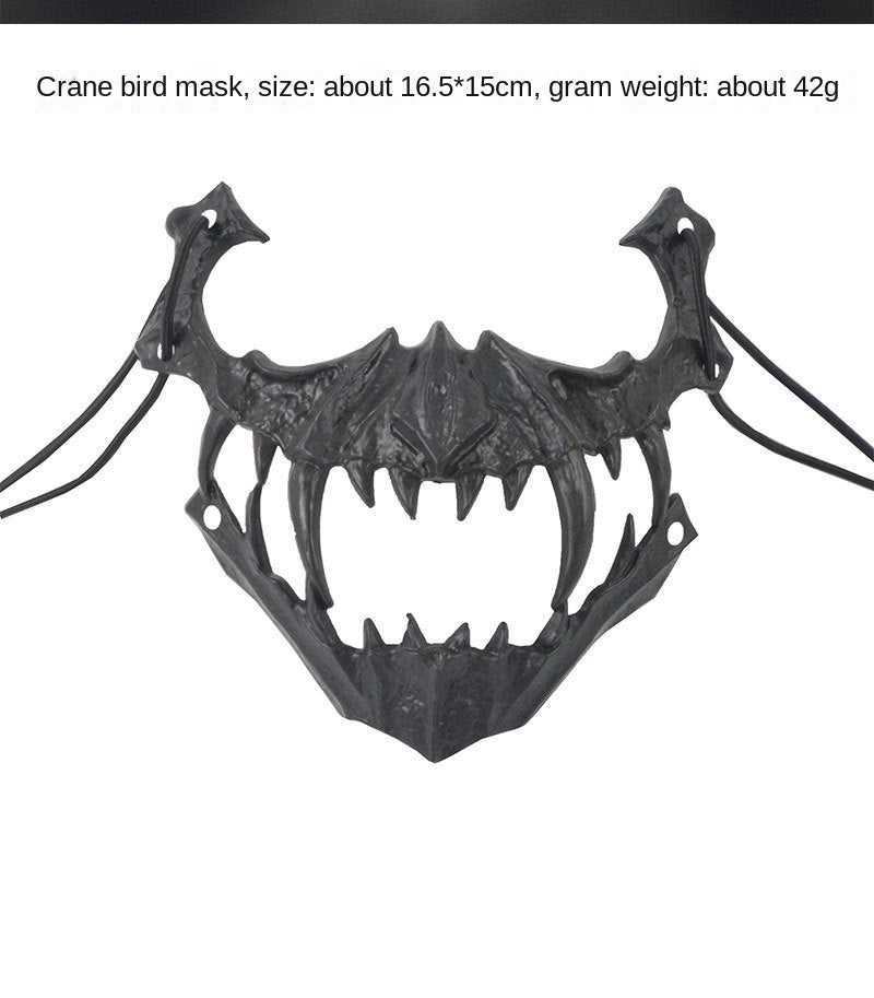Halloween Mask Half-face Mask Cos Dragon God Fierce Tiger Night Fork Tengu Man Wolf Mask Performance Skull Masks