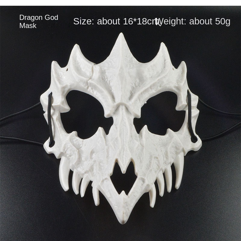 Halloween Mask Half-face Mask Cos Dragon God Fierce Tiger Night Fork Tengu Man Wolf Mask Performance Skull Masks