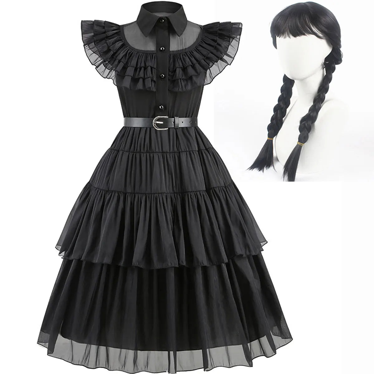 2025 Wednesday Hot Black Short Costume New Vestidos For Kids Cosplay Carnival Easter Halloween Party Costumes for 3-10 Years