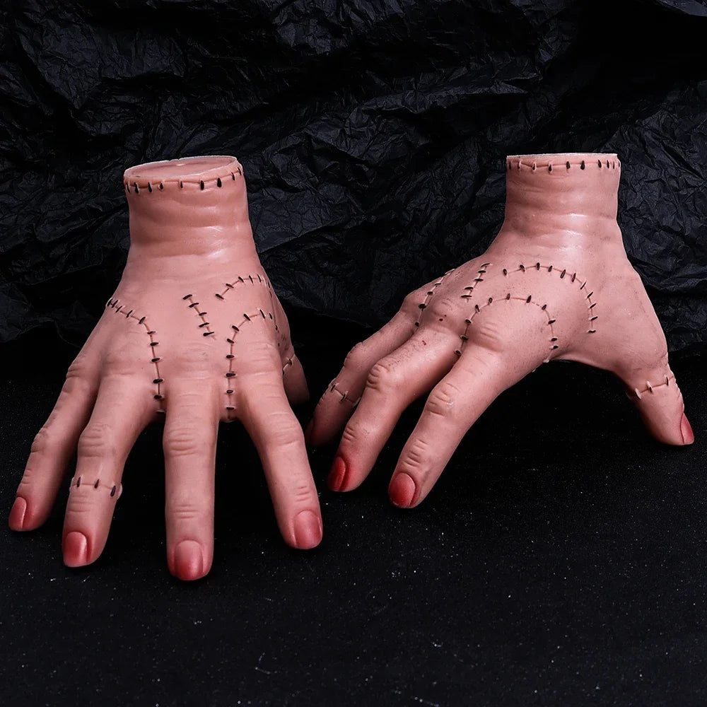 Wednesday Addams Pvc Thing Hand Cosplay Addams Family Figurine Home Decoration Desktop Crafts Halloween Party Costume Props
