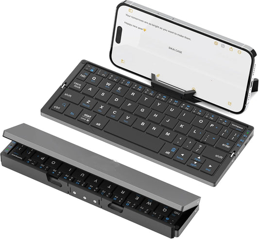 Jomaa Portable Folding Bluetooth Keyboard – Rechargeable, Mini, for Laptop/iPad/Phone