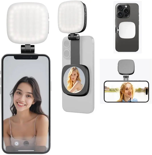Mini Magnetic Selfie Light – 3 Modes, Adjustable Brightness