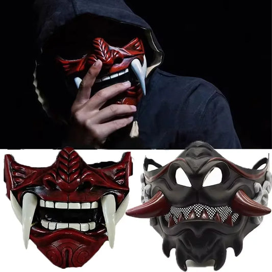 Halloween Japanese Samurai Ghost Devil Mask Halloween Devil Warrior Role Playing Horror Devil Warrior Prajna Killer Thick Mask